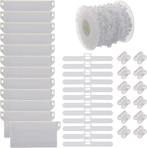 Vertical Blind Accessories Repair Kit - Bottom Weights with 10M Chain and Connector Plastic DIY Replacement (3.5"