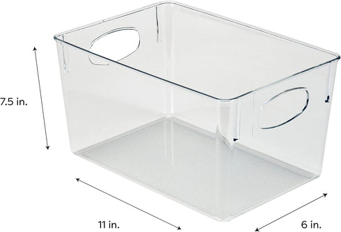 Simplify Large Horizontal Organizer Bin, Multi-Purpose Storage for Fridge, Bathroom, Desk, and Cosmetics