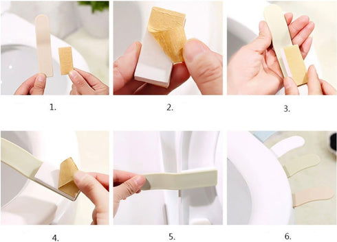 Daycount 4-Pack Toilet Cover Extractor Lid Lifter Holder - Self Adhesive Toilet Lid Protector