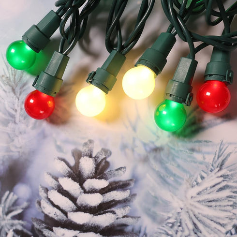 70 G15 Christmas Tree Lights LED Christmas Lights Red White and Green Globe Christmas String Light Plug