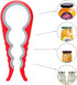 Jar Opener for Seniors with Arthritis, 5-in-1 Bottle Opener for Weak Hands (Red)