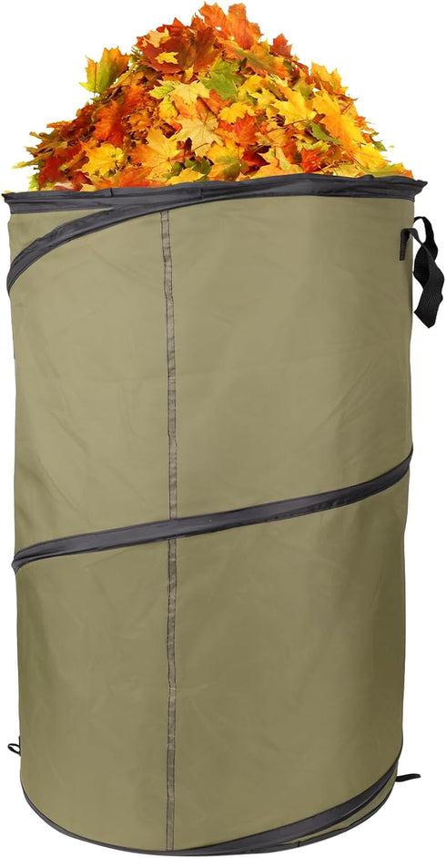 HUYEIOBGD Green1Pack 30 Gallon Collapsible Pop-Up Trash Can | Reusable Garden Waste Bag