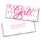 Pink It's a Girl Baby Shower Wrappers for Chocolate Bars, DIY Party Decorations, Gender Reveal Party Favors (24 Pack)
