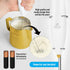 Zulay Kitchen Milk Frother Set, Latte Art Coffee Kit with Handheld Frother, Stainless Steel Pitcher & Stencils
