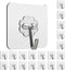 Heavy Duty Adhesive Wall Hooks for Hanging, 20 Pack, No Damage Picture Frame Hangers for Home Office