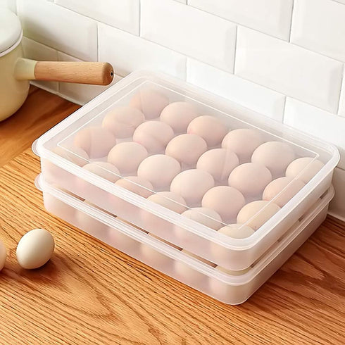 HANSGO Deviled Egg Containers with Lid, Tray Holder Carrier for 24 Eggs for Home Party Kitchen Supplies