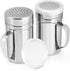 Accmor 2pcs Stainless Steel Dredge, Salt Pepper Dredge Shakers with Handle, 14 Ounce Seasonings Spice Shakers with Lid