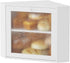 kiplant Corner Bread Box for Kitchen Countertop - Bamboo Wood, Wavy Acrylic Door,