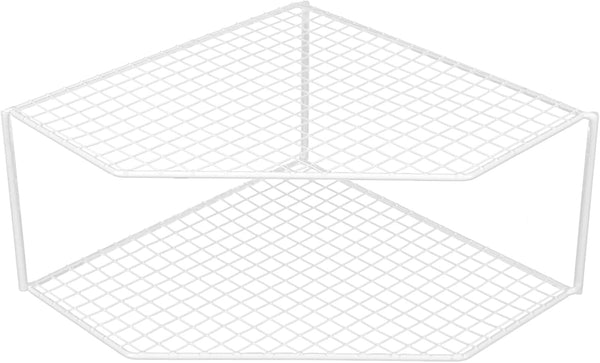 MAGICLULU 2-Tier Corner Storage Shelf, Plate Organizer for Cabinet Corner Stand Rack