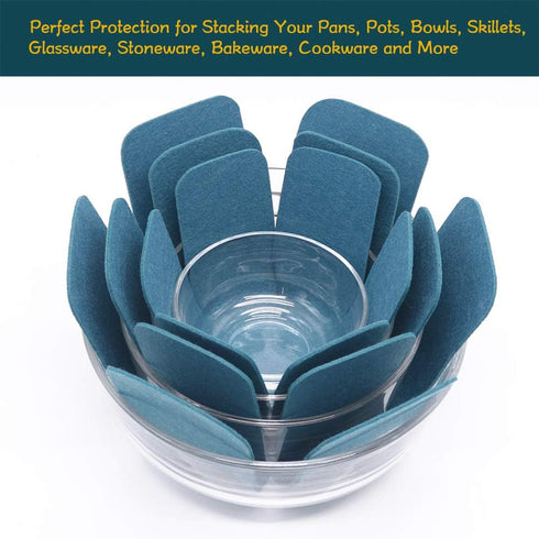 Pan Pot Protectors, Larger & Thicker Protector Pads, 12 Pcs Pot Separator Pads for Protecting and Stacking Cookware