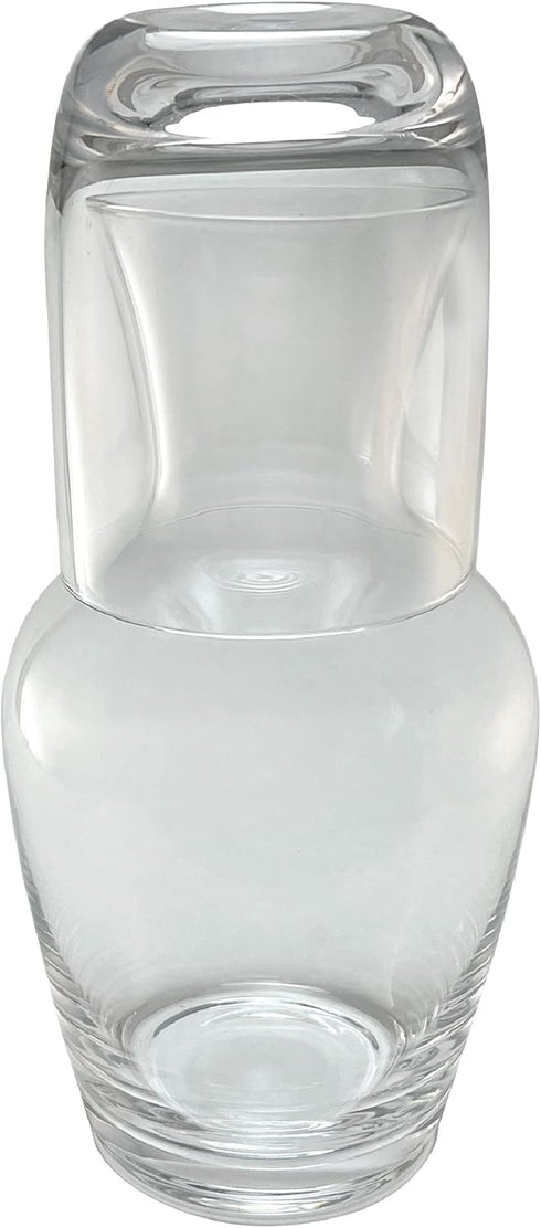 Lily's Home 26 oz Water Carafe, With Glass Cup as Lid, Bedside