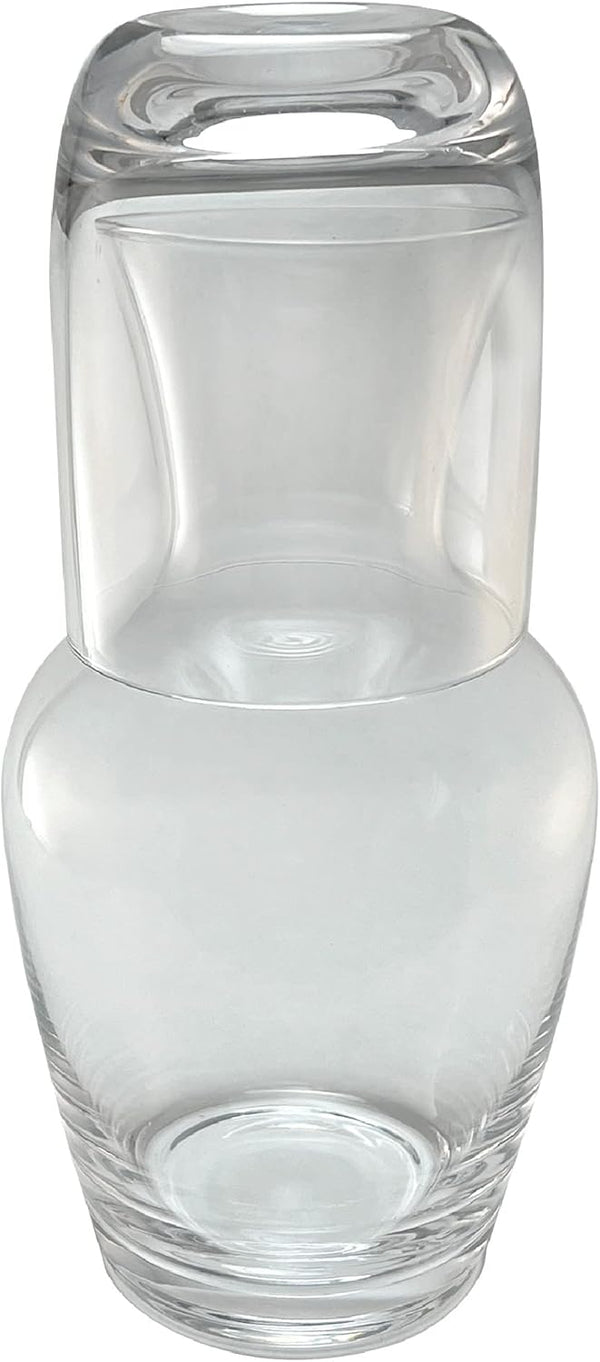 Lily's Home 26 oz Water Carafe, With Glass Cup as Lid, Bedside