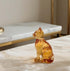 Amber Cat Figurines Statue Decor Cat Memoial Gifts for Cat Lovers Mom Women,Knick Knacks for Shelf, Bookshelf