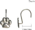 Sunlit Fashion Design Cute Paw Print Polished Shower Curtain Hooks for Dog, Cat, and Bear, Rust Proof Oil Rubbed Metal