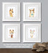 Confetti Fox Llama Nursery Wall Art Decor - 8x10 Unframed Set of 4 Prints, Kids Cute Alpaca Pictures