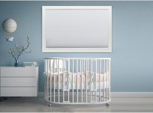 No Tools Easy Lift Trim-at-Home Cordless Cellular Blackout Fabric Shade by Redi Shade - White, 30" W x 64" L