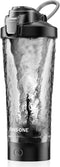 Premium Electric Protein Shaker Bottle, 24 oz Lockable Blender, Tritan, BPA Free, USB Rechargeable Mixer for Protein