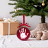 Tiny Ideas Christmas Baby's Handprint Ball Ornament - DIY Classic Christmas Tree Keepsake Gift, Red