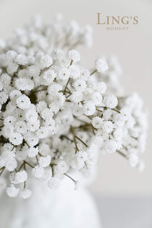Ling's Moment Artificial Baby's Breath, 18pcs Gypsophila White Flowers for Floral Arrangements