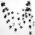 Cheerland Black Silver Moon Decoration - Star and Gothic Summerween Decor Garland for Birthday and Halloween
