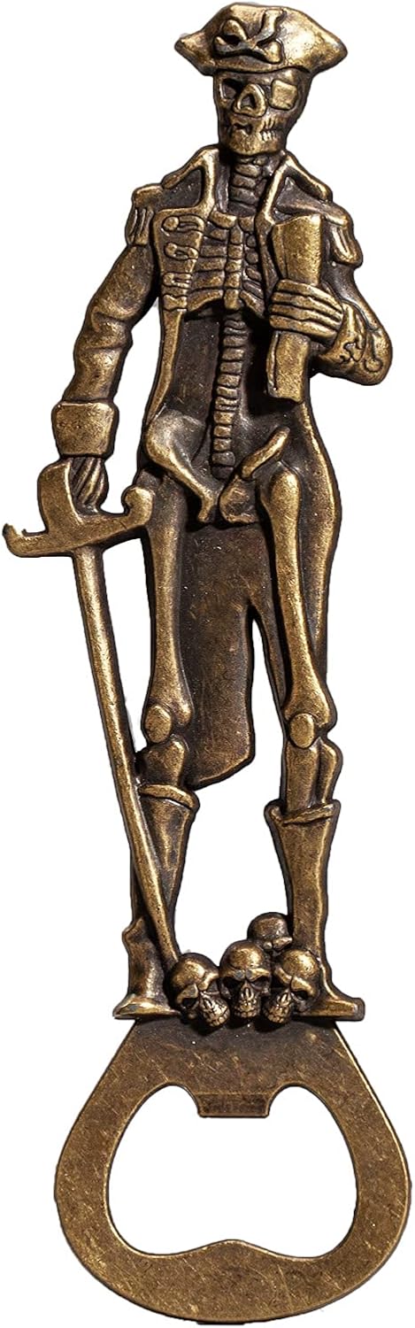 Pirate Skeleton Skull Beer Bottle Opener, Wine Opener Barware for Dad, Husband, Boyfriend, Men