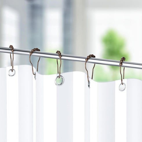 Titanker Set of 12 Rust-Resistant Metal Shower Curtain Hooks Rings for Bathroom Shower Rods