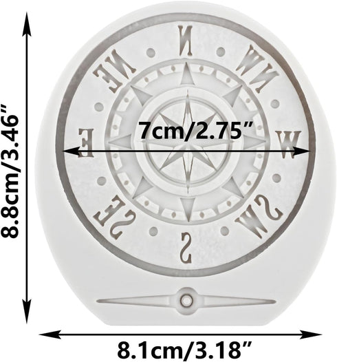 Steampunk Compass Fondant Silicone Mold For Cake Decorating Cupcake Topper Candy Chocolate Gum Paste Polymer Clay