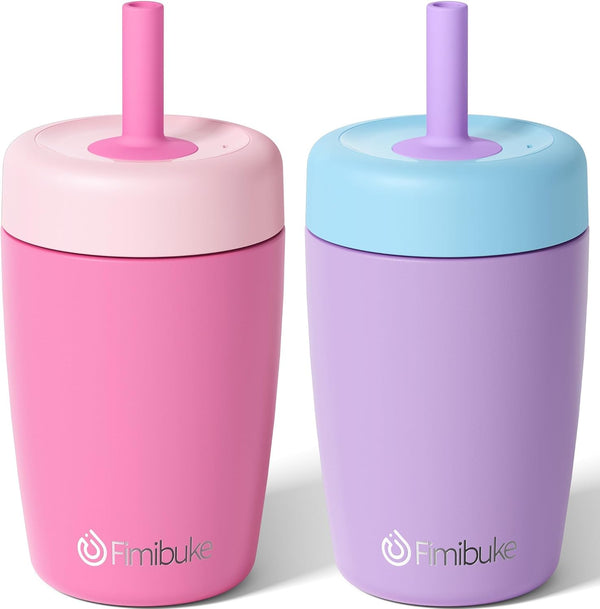 Fimibuke Kids & Toddler Cups Spill Proof, 12 OZ Insulated Sippy Cups for