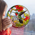 Stained Glass Hummingbird Window Clings, Anti-Collision Decals for Summer Window Decoration
