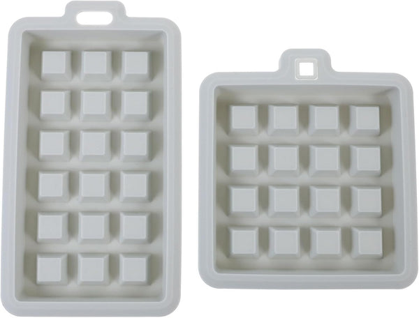 Hemobllo 2 Pcs Mini Silicone Waffle Mold Set for Baking, Rectangle Square Waffle Molds, Blue