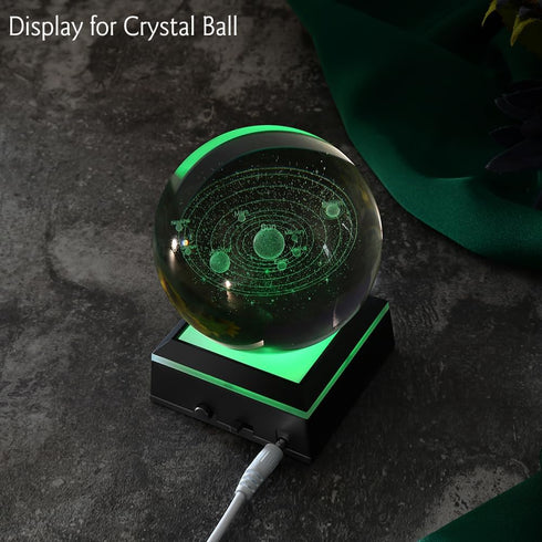 IFOLAINA Multicolor LED Light Base Show Stand, Square Display Plate, 9 Lighting Modes for 3D Crystal Art