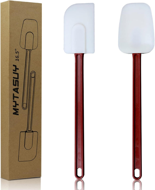 Large Silicone Spatulas Set, Heat Resistant Rubber Spatulas, Heavy Duty Silicone Cooking Utensils, 2 Pack (16.5 INCH)