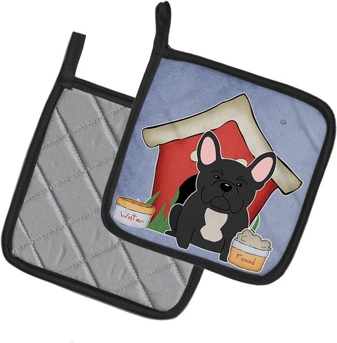 Caroline's Treasures BB2768PTHD Dog House Collection French Bulldog Black Pair of Pot Holders