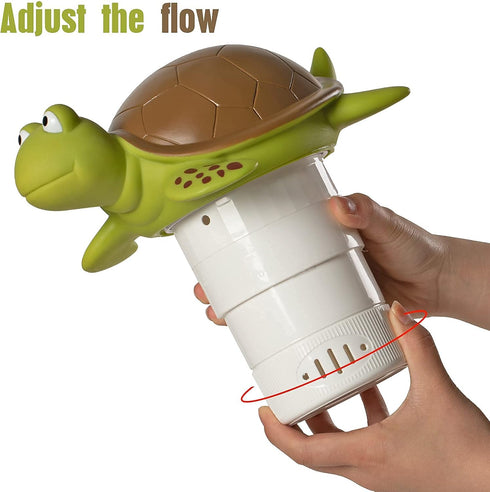 XY-WQ Floating Pool Chlorine Dispenser (Turtle) - Fits 1 and 3 Inch Tablets for Pools, Hot Tub, Spa