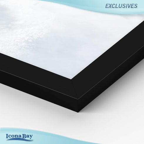 Icona Bay 5x7 Black Picture Frame - Sturdy Wood Composite Photo Frame, Table Top or Wall Mount, Exclusives Collection