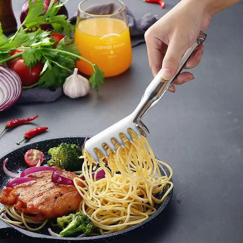 2 Pieces Spaghetti Spoon Set, Durable Stainless Steel Pasta Fork and Spoon, Heat Resistant 12 inch Pasta Server and