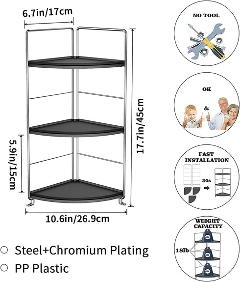 kaileyouxiangongsi 3-Tier Countertop Bathroom Organizer , Vanity Tray Cosmetic & Makeup Storage, Kitchen Spice Rack