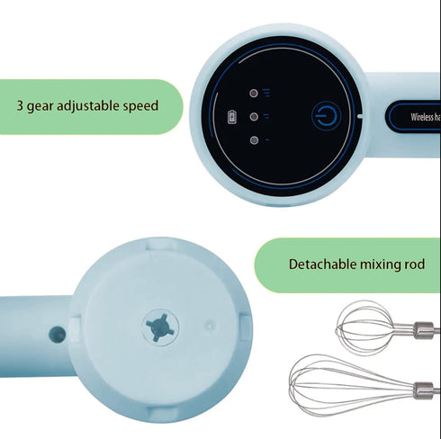 Electric Hand Mixer Egg Beater, USB Rechargeable Handheld Mixer