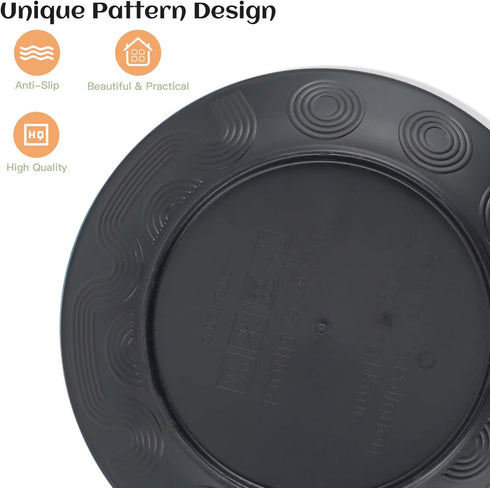 Homienly Wheat Straw Dinnerware Set - 40-Piece Dish Set for 8, Reusable Dinner Plates, Bowls & Cups (Black)
