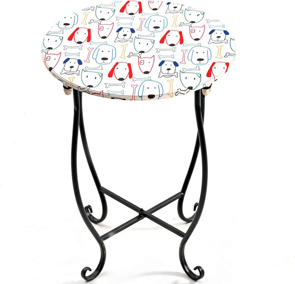 Taofwter Side Tables for Patio, 14" Indoor Outdoor Metal Side Table for Poolside