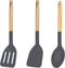 Silicone Spatula Set, Heat Resistant Spatulas for Nonstick Cookware - Large Rubber Slotted Solid Turner Spoon for