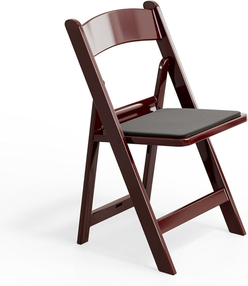 VINGLI Resin Folding Chairs with Cushion, Foldable Plastic Chair with Comfortable Padded