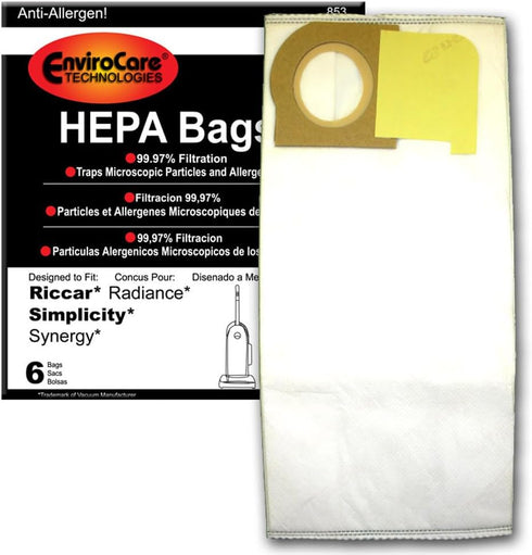 Generic Replacement Upright Bags Type X, Compatible with Riccar, 6 Pack