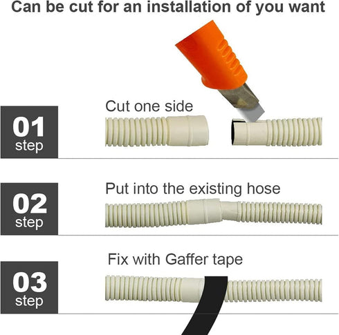 AC Parts 20Ft Flexible Drain Hose - Mini Split AC Water Drain Line for Ductless Systems