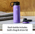ThermoFlask 40 oz Double Wall Vacuum Insulated Stainless Steel Water Bottles, 2-Pack, Superior Blue/Mauve