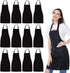 NOBONDO 12 Pack Bib Apron - Unisex Black Apron Bulk with 2 Roomy