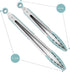 9-Inch & 12-Inch Cooking Tongs, Premium Silicone Set of 2, BPA Free Non-Stick Stainless Steel BBQ Grilling Locking Food