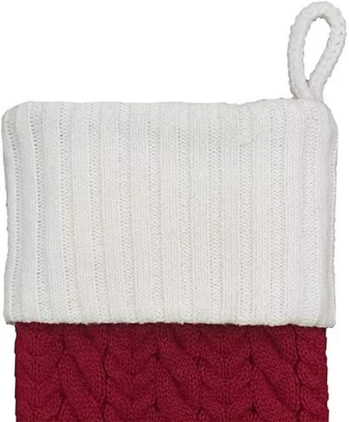 St. Nicholas Square 21-inch Monogram Embroidered Initial Cable Knit Christmas Holiday Stocking