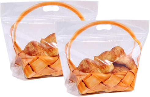 Large Plastic Bread Bag, 50 Pcs Bakery Storage Bags with Window for Home Sourdough Bread, 12.6x10.8"
