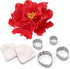 AK ART KITCHENWARE Peony Cutter & Veiner Cake Decorating Supplies - Stainless Steel Cookie Cutter & Silicone Mold